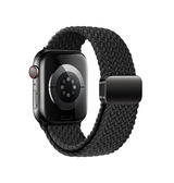 Apple Watch 38-42mm | Apple Watch (38/40/SE/41/42mm) - Woven Magnetisk Flettet Rem - Sort - DELUXECOVERS.DK