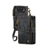 iPhoneDuo | iPhone Duo – CaseMe™ Multifunktionel Læder Etui / Pung - Sort - DELUXECOVERS.DK