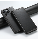 iPhone 16 Pro Max | iPhone 16 Pro Max - Suteni® Oil Wax Lædercover - Sort - DELUXECOVERS.DK