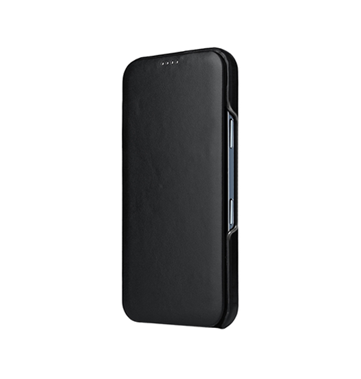 iPhone 16 Pro | iPhone 16 Pro - Fierre Shann™ Ægte Læder Flip Cover - Sort - DELUXECOVERS.DK