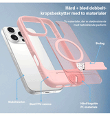 iPhone 16 Pro | iPhone 16 Pro - Frosted MagSafe Cover M. Kickstand - Pink - DELUXECOVERS.DK