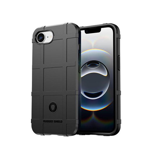 iPhone 17e / 16e | iPhone 17e / 16e - RUGGED SHIELD™ Stødsikkert Håndværker Cover - Sort - DELUXECOVERS.DK