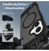 iPhone 16 Plus | iPhone 16 Plus - Frosted MagSafe Cover M. Kickstand - Sort - DELUXECOVERS.DK