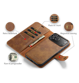 iPhone 17 Pro Max | iPhone 17 Pro Max - Vintage 2-i-1 læder etui (aftageligt cover) – Brun – DG.MING™ - DELUXECOVERS.DK