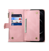 iPhone 12 Pro | iPhone 12 Pro - ESEBLE™ Vegan-Læder Cover Etui M. Pung - Lyserød - DELUXECOVERS.DK