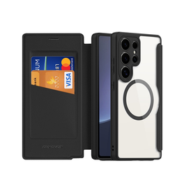 Samsung Galaxy S25 Ultra | Samsung Galaxy S25 Ultra - DUX DUCIS® MagSafe Flip Cover - Kortholder - Sort - DELUXECOVERS.DK