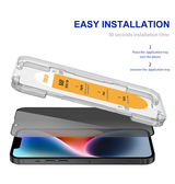 iPhone Beskyttelsesglas | iPhone 14 - ENKAY™ Privacy Beskyttelsesglas med nem installation - DELUXECOVERS.DK