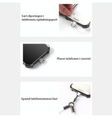 Mobilrem, håndledsrem, Nylon snor | DUX DUCIS™ Nylonstof-adapter til telefonrem - Sølv - DELUXECOVERS.DK