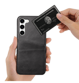 Samsung Galaxy S25 Plus | Samsung Galaxy S25 Plus - NX Design™ Læder Cover M. Kortholder - Sort - DELUXECOVERS.DK