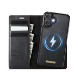 iPhone 17 | iPhone 17 - CaseMe™ 2-i-1 Premium Læder Cover / Pung - Sort - DELUXECOVERS.DK