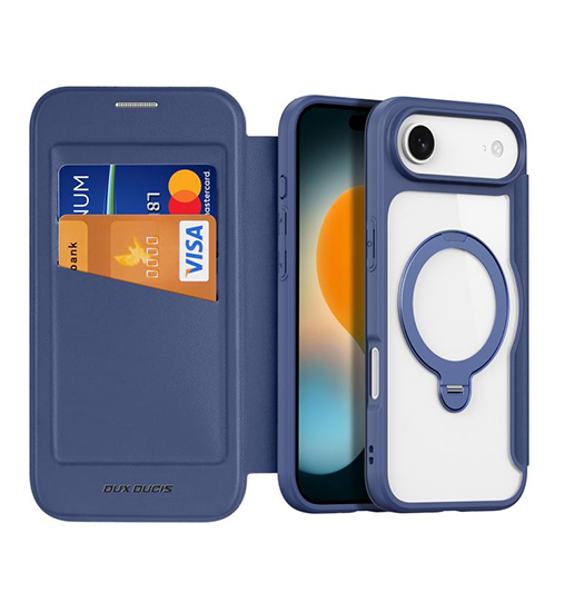 iPhone 17 Air | iPhone 17 Air - DUX DUCIS® MagSafe Flip Cover - Kortholder - Blå - DELUXECOVERS.DK