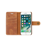 iPhone 7 / 8 / SE (2020/2022) | iPhone 7/8/SE(2020/2022) - Vintage 2-i-1 læder etui (aftageligt cover) – Brun – DG.MING™ - DELUXECOVERS.DK