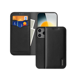 iPhone 17 Pro Max | iPhone 17 Pro Max - DUX DUCIS® Ægte Læder Etui M. Kortholder - Sort - DELUXECOVERS.DK