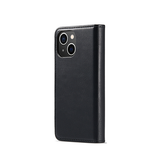 iPhone 13 Mini | iPhone 13 Mini - Vintage 2-i-1 plånboksfodral i läder (avtagbart skal) – Svart – DG.MING™ - DELUXECOVERS.SE