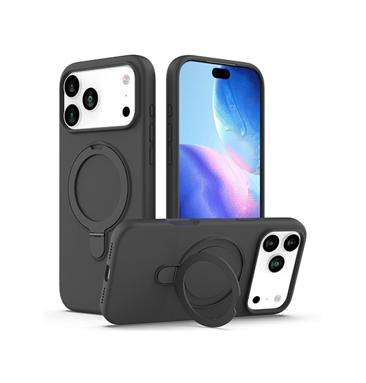 iPhone 17 Pro | iPhone 17 Pro - DeLX™ Silikone Cover m. MagSafe Ring - Sort - DELUXECOVERS.DK