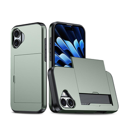 iPhone 16 | iPhone 16 - Deluxe™ Håndværker Cover M. Kortholder - Army - DELUXECOVERS.DK