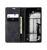 iPhone 17e / 16e | iPhone 17e / 16e - CaseMe™ Noble Læder Etui / Pung - Sort - DELUXECOVERS.DK
