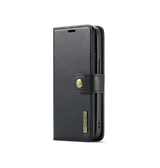iPhone 17e / 16e | iPhone 17e / 16e - Vintage 2-i-1 plånboksfodral i läder (avtagbart skal) – Svart – DG.MING™ - DELUXECOVERS.SE