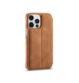 iPhone 13 Pro | iPhone 13 Pro - LC.IMEEKE™ Læder Flip Cover M. Kortholder - Brun - DELUXECOVERS.DK
