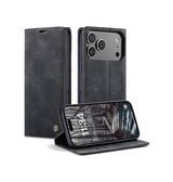 iPhone 17 Pro | iPhone 17 Pro - CaseMe™ Noble Læder Etui / Pung - Sort - DELUXECOVERS.DK
