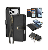 iPhone 17 Pro | iPhone 17 Pro - DUX DUCIS™ 2-i-1 plånboksfodral i läder med avtagbart skal - Svart - DELUXECOVERS.SE