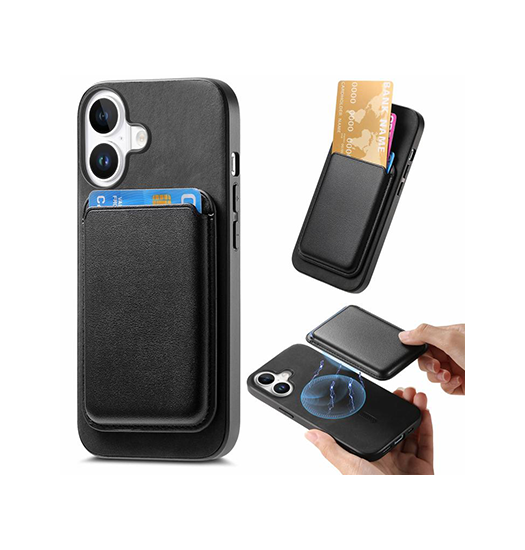 iPhone 17 | iPhone 17 - Valora™ MagSafe Cover med Aftagelig Kortholder - Retro Sort - DELUXECOVERS.DK
