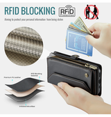 iPhone 16 Plus | iPhone 16 Plus - CaseMe™ RFID Læder Taske / Etui m. Pung - Sort - DELUXECOVERS.DK