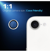 iPhone Beskyttelsesglas | iPhone 17e / 16e - NTJO™ 9H Kamera Linse Beskyttelsesglas - Sølv - DELUXECOVERS.DK