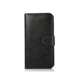 iPhone 15 Pro | iPhone 15 Pro - Vintage 2-i-1 plånboksfodral i läder med avtagbart skal - Svart/Grå - DELUXECOVERS.SE