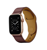 Apple Watch 42-49mm | Apple Watch (42/44/SE/45/46/49mm) - FINESSE Ægte Læder Rem - Rød - DELUXECOVERS.DK