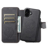 iPhone 16 Plus | iPhone 16 Plus - Suteni® 2-i-1 Læder Cover M. MagSafe - Sort - DELUXECOVERS.DK