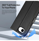 iPhone 17e / 16e | iPhone 17e / 16e - DUX DUCIS™ 2-i-1 Læder Etui M. Aftageligt Cover - Sort - DELUXECOVERS.DK