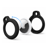AirTag | Apple AirTag 1/2 PC Nyckelring med karbinhake - 4 st - Svart - DELUXECOVERS.SE