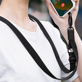 Mobilrem, håndledsrem, Nylon snor | Universal Lang Strop til Mobil & iPhone - Sort - DELUXECOVERS.DK