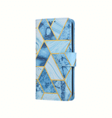 iPhone 17e / 16e | iPhone 17e / 16e - UNIQ™ Marble Læder Etui - Ocean - DELUXECOVERS.DK