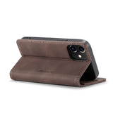 iPhone 12 Mini | iPhone 12 Mini - CaseMe™ Noble Læder Etui / Pung - Mørkebrun - DELUXECOVERS.DK
