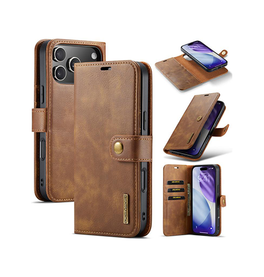 iPhone 17 Pro Max | iPhone 17 Pro Max - Vintage 2-i-1 læder etui (aftageligt cover) – Brun – DG.MING™ - DELUXECOVERS.DK