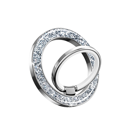 Mobil Holdere, Ringe & Grips | Diamant Mobil Finger Ring Stander/Holder - MagSafe Kompatibel - Sølv - DELUXECOVERS.DK