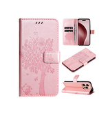 iPhone 16 Pro - BUTTERFLY™ Læder Etui / Taske M. Pung - Rose