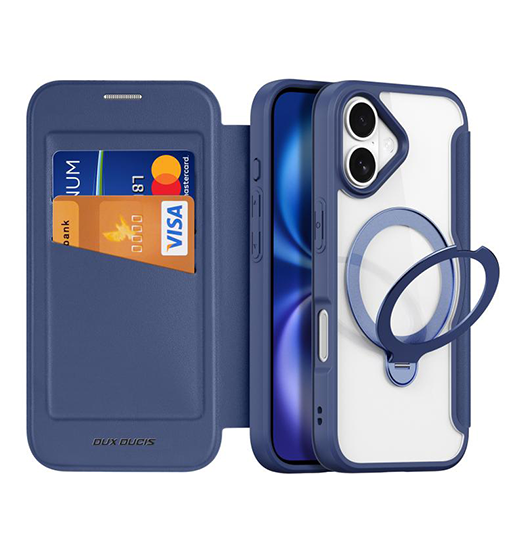 iPhone 17 | iPhone 17 - DUX DUCIS® MagSafe Flip Cover - Kortholder - Blå - DELUXECOVERS.DK
