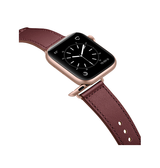 Apple Watch 38-42mm | Apple Watch (38/40/SE/41/42mm) - FINESSE Ægte Læder Rem - Rød - DELUXECOVERS.DK