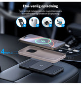 Mobilholder Trådløs (QI) | Trådløs biloplader med skridsikker måtte – Sort – FlexCharge™ - DELUXECOVERS.DK