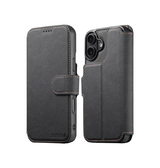 iPhone 16 Plus | iPhone 16 Plus - Suteni® 2-i-1 Læder Cover M. MagSafe - Sort - DELUXECOVERS.DK