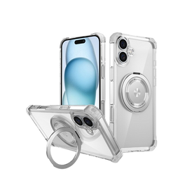 iPhone 16 Plus | iPhone 16 Plus - DeLX™ MagSafe Cover M. Kickstand - Gennemsigtig - DELUXECOVERS.DK