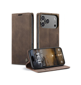 iPhone 17 Pro Max | iPhone 17 Pro Max - CaseMe™ Noble Læder Etui / Pung - Brun - DELUXECOVERS.DK