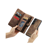 Samsung Galaxy S25 | Samsung Galaxy S25 - CaseMe™ Multifunktionel Læder Etui / Pung - Brun - DELUXECOVERS.DK