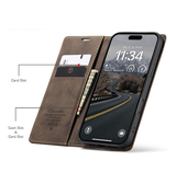 iPhone 17 Air | iPhone 17 Air - CaseMe™ Noble Læder Etui / Pung - Brun - DELUXECOVERS.DK