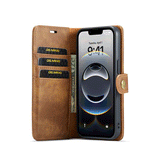 iPhone 17e / 16e | iPhone 17e / 16e - Vintage 2-i-1 læder etui (aftageligt cover) – Brun – DG.MING™ - DELUXECOVERS.DK