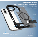 iPhone 16 Plus | iPhone 16 Plus - Frostat MagSafe-skal med ställ - Svart - DELUXECOVERS.SE