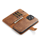 iPhone 11 Pro Max | iPhone 11 Pro Max - Vintage 2-i-1 læder etui (aftageligt cover) – Brun – DG.MING™ - DELUXECOVERS.DK